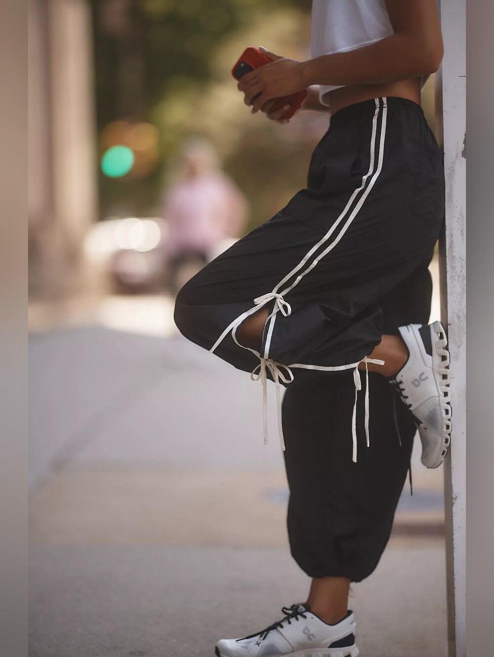 NWT Anthropologie Daily Practice Black Bowling Parachute Pants Small